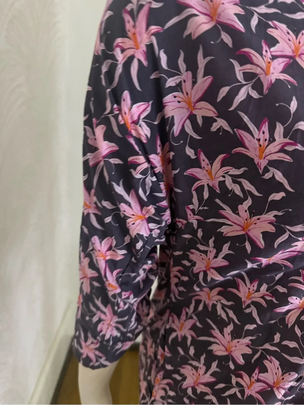 acacia swimwear Black Jumpsuit with Pink Floral Print